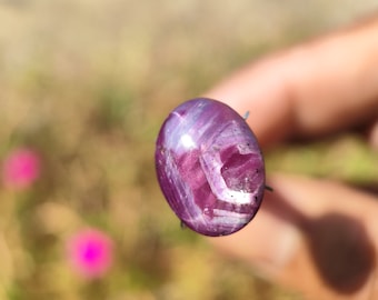 Star Ruby - Mesmerizing Star Ruby Cabochon - Striking Celestial Pattern for Stunning Jewelry - hexagonal portal ruby