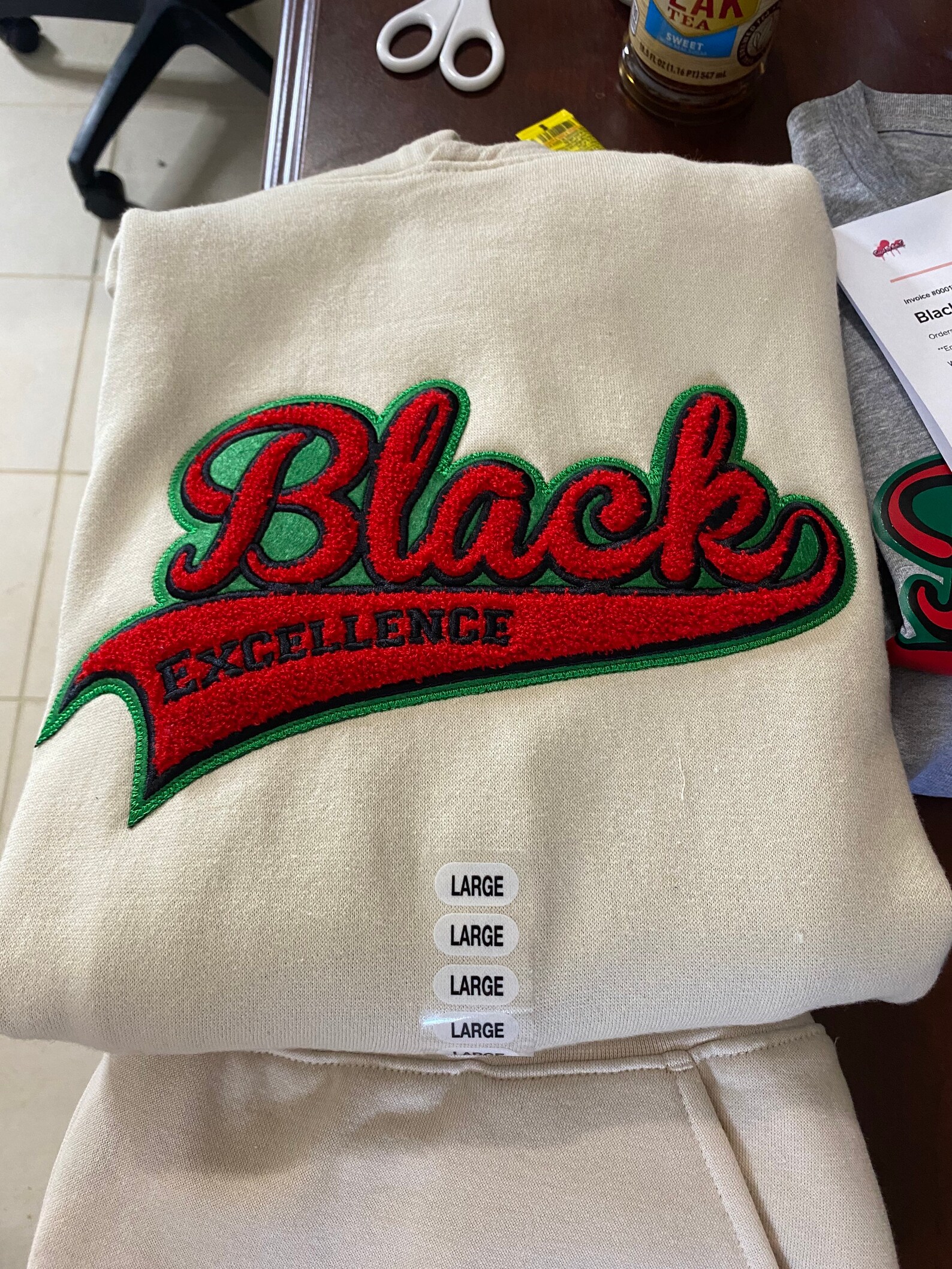 Black Excellence Chenille Patch Hoodie Etsy