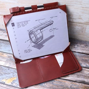 Estuche para bolígrafos A5 X2 A6 X hecho a mano Supernote Manta A5 X Estuche organizador tipo folio para bolígrafos A5 X2 Nomad Cuero genuino castaño 5TCGSN
