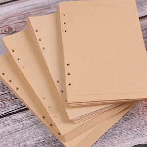 Refill A5 / A6 personal size 6 Hole Refill For leather journal planner planner inserts 80 sheets (160 pages)