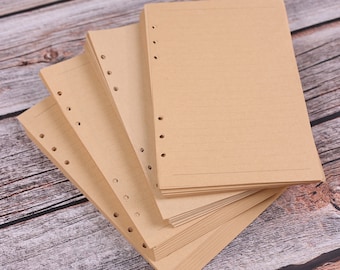 Refill A5 / A6 personal size 6 Hole Refill For leather journal planner planner inserts 80 sheets (160 pages)