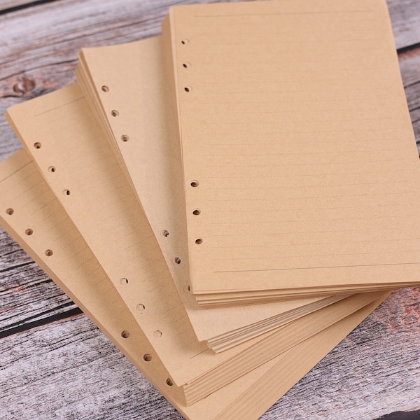 Refill A5 / A6 personal size 6 Hole Refill For leather journal planner planner inserts 80 sheets (160 pages)