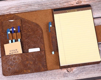 Personalized Vintage Leather Notepad Holder for TOPS Legal Pad