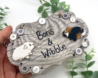 Guinea pig name sign / name plaque for Guinea pigs house / Painted pet name plaque / new pet gift