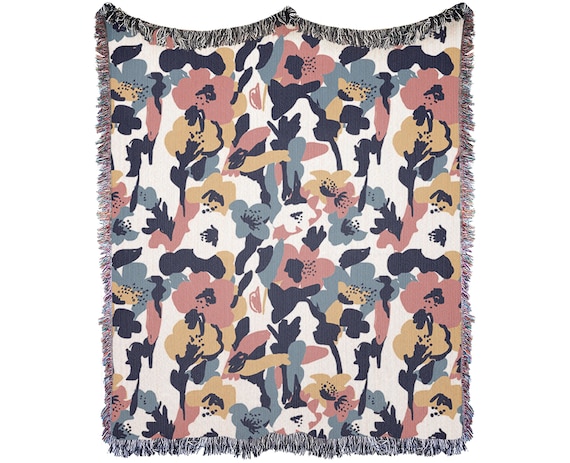 Floral Throw Blanket: Abstract Floral Wall Art, Floral Wall Decor, Floral Wall Hanging, Abstract Art, Cute Sofa Blanket, Housewarming Gift