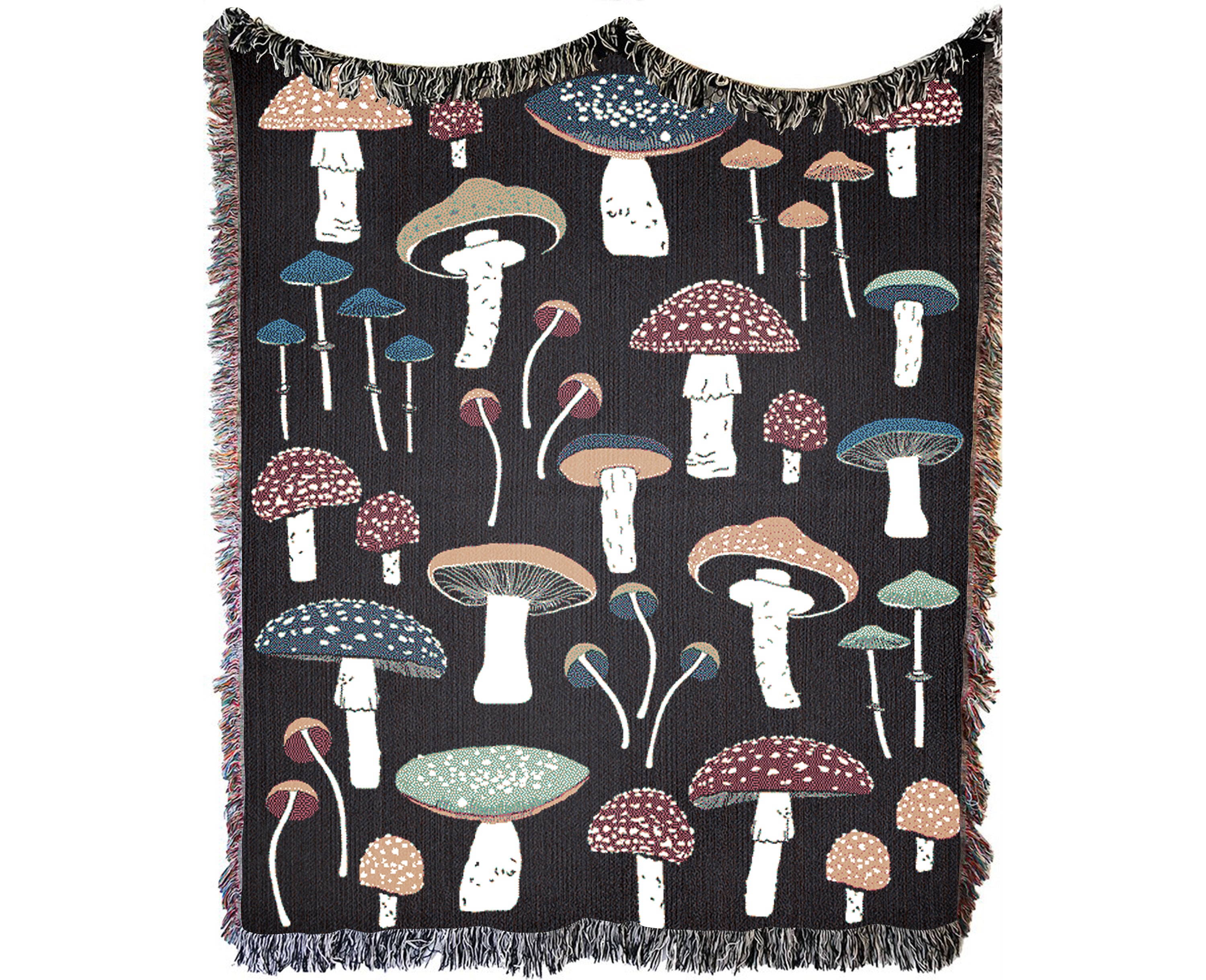 Mushroom Throw Blanket Mushroom Tapestry Mushroom Blankets Etsy Canada
