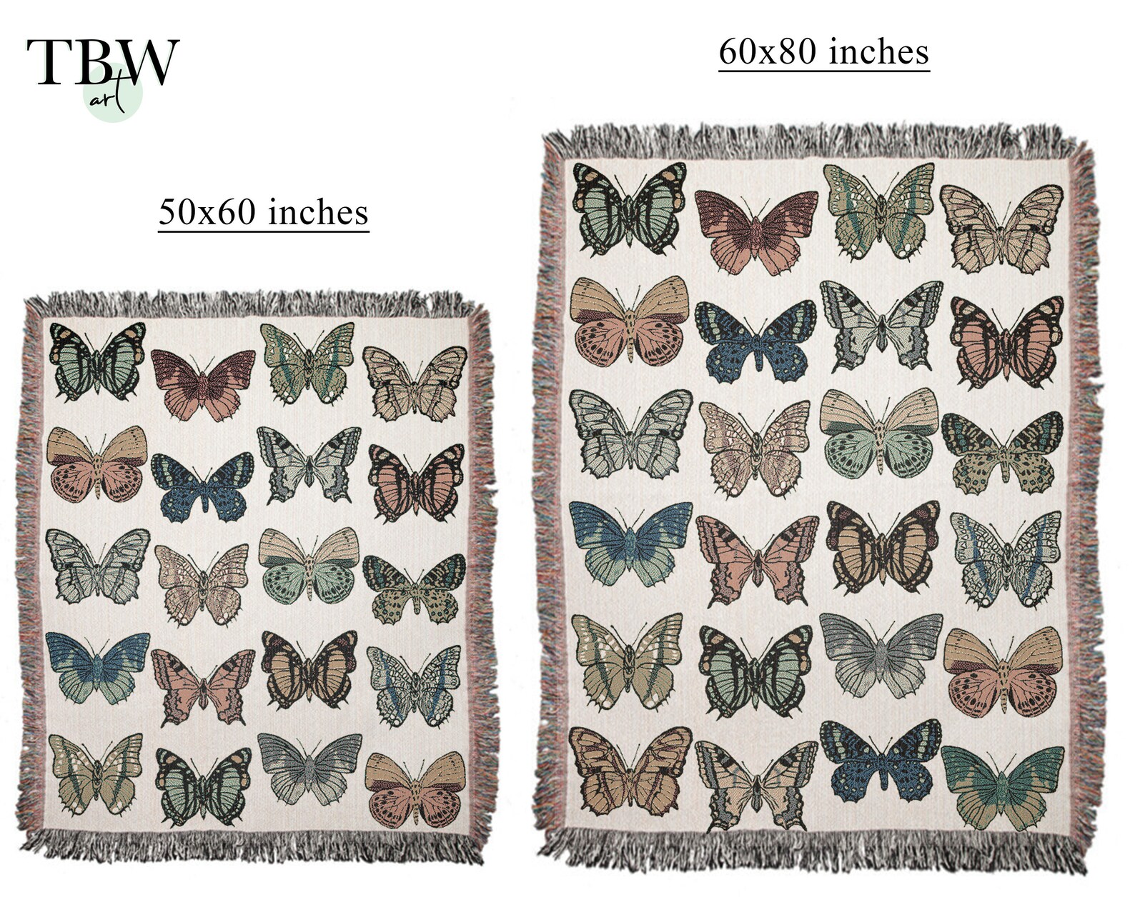 Butterfly embossed blanket in white main image 1