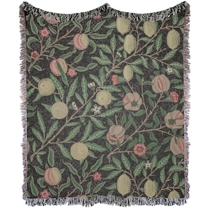 Pomegranate William Morris Fruit Woven Tapestry Throw Blanket Gift For Home Decorative Bed Cover Couch Throw Sofa Nap Blanket Gift Christmas