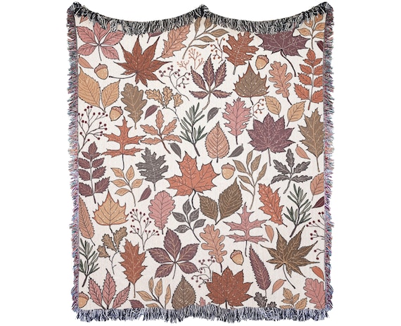 Fall Throw Blanket | Soft Couch Throw Blanket | Nature Art Blanket | Country Home Decor | Cottagecore Blanket, Farmhouse Throw, Leaves Throw