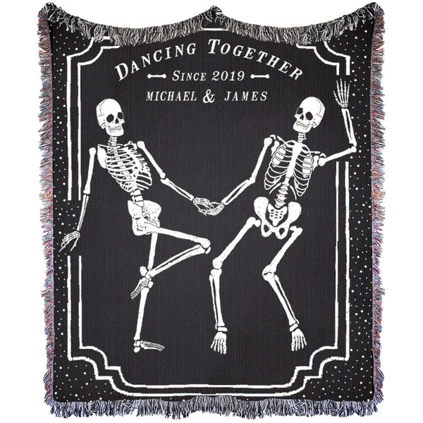 Personalized Couple Skeleton Blankets Etsy