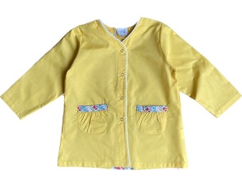 Blouse tablier d'école Inès jaune personnalisée