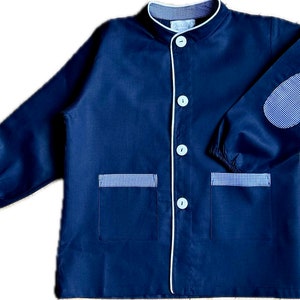 Augustin marineblaue personalisierte Schulschürzenbluse