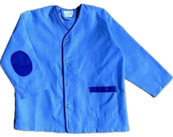 Blouse tablier d'école Charles bleu ciel personnalisée