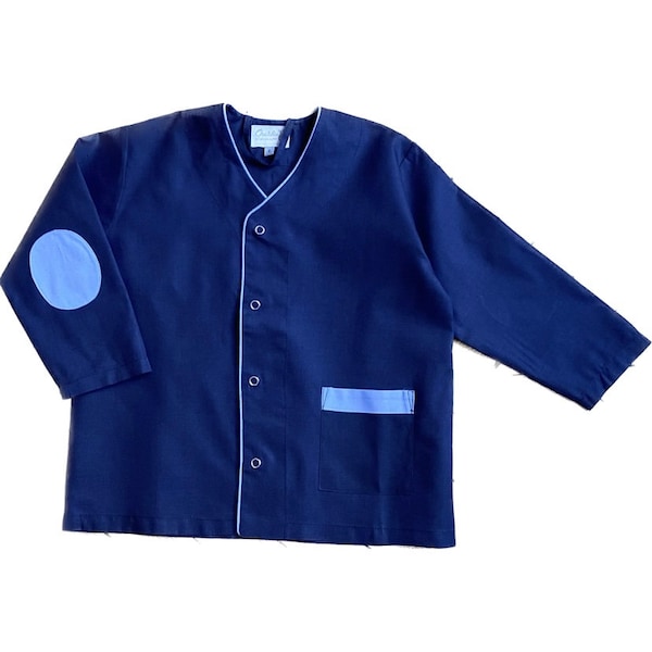 Personalisierte Charles-Schulschürzenbluse in Marineblau