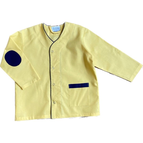 Personalized yellow Charles school apron blouse