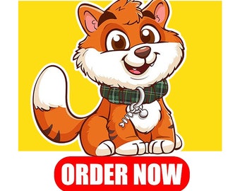 Cartoon dierenlogo | Petshop-logo | Hondencartoonlogo | Logo mascotte cartoon | Ontwerp stripfiguur | Huisdierportret | Cartoon huisdierlogo