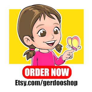 custom girl logo cartoon | cute cartoon logo | cartoon character logo design | Instagram cartoon logo | Cartoon Avatar | Cute illustration