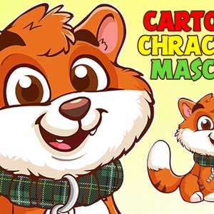 Dog Portraits from Photos/ Cartoon mascot/ Digital file/ Animals/ Pet Cartoon Style/ Custom Dog logo