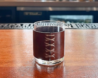 Personalized Leather-Wrapped Shot Glass - 3 oz (set of 2)