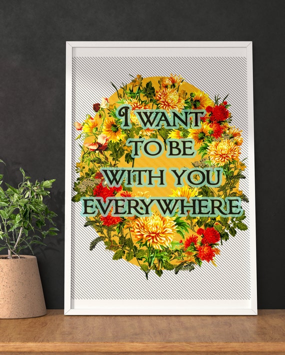 Fleetwood Mac | Everywhere | Lyrics print | I wanna be with you |  Typographic | Music | Art | Stevie Nicks