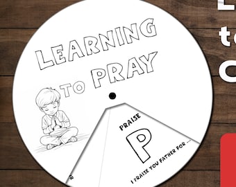 Praying Coloring Wheel: Sunday School Bible Class (Digital Download)