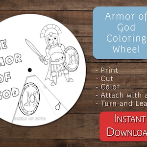 Armor of God Coloring Wheel: Sunday School Craft (Digital Download)