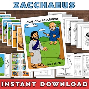 Zacchaeus Bible Story: Sunday School Lesson Curriculum (Digital Download)
