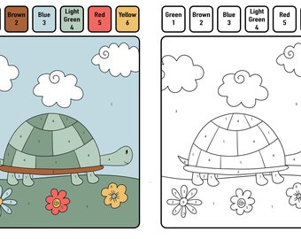 Childrens Coloring Book Turtle Themed Instant PDF Download - Etsy