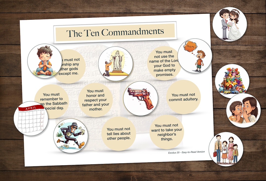 Ten Commandment Digital Worksheet | Sunday School Bible Class Worksheet ...