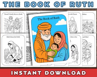Dibujos para colorear del Libro de Rut: Historia del Antiguo Testamento (Descarga digital)