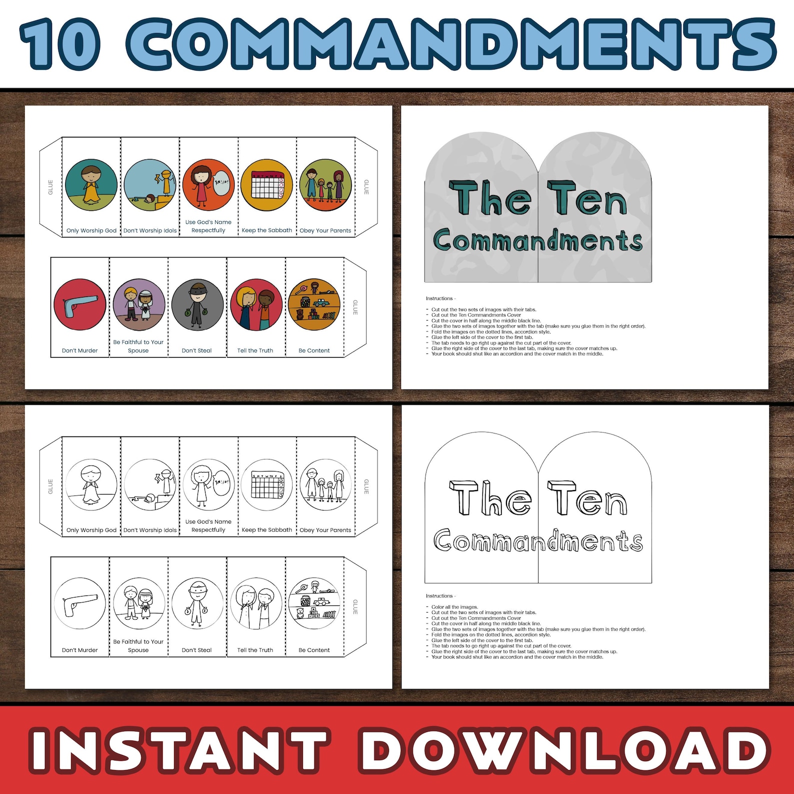 10 Commandment Craft for Sunday Bible Class Ten Commandments Exodus 20 ...