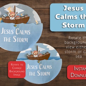 Jesus stillt den Sturm | Wunder von Jesus | Hintergrundwechsel Mobile Craft | Farbe | Sonntagsschulbibelunterricht | VBS Handwerk