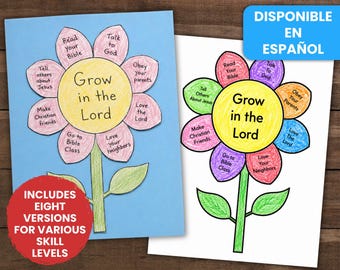 Grow in the Lord Craft Cut and Paste Activity for PreK Preschool Elementary Bible Class Sunday School Grow in Christ How to Grow Spiritually