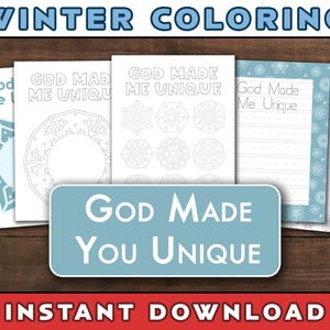 God Made Me Unique Craft: Coloring & Writing Activity (Digital Download)
