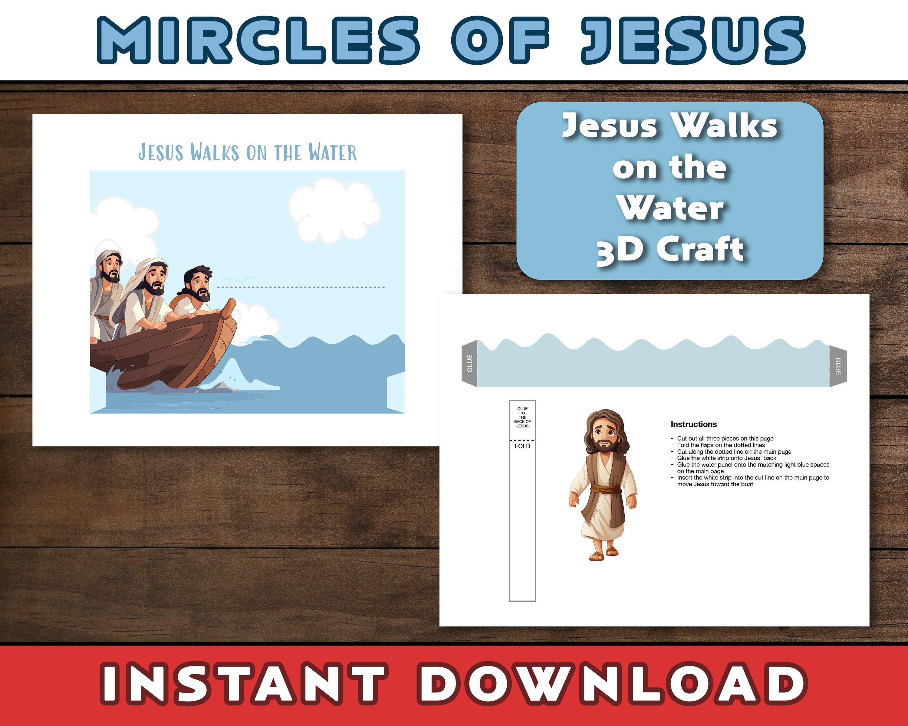 Jesus Walks on Water Craft: Sunday School Bible Lesson (digital ...