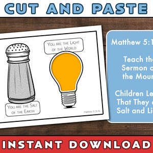 Matthew 5:14-16 | You are the Light of the World | You are the Salt of the Earth | Bible Class | Sunday School Craft | Teachings of Jesus