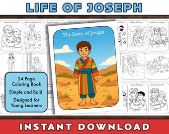 Páginas para colorear de José en la Biblia: EBV del Antiguo Testamento (Descarga digital)