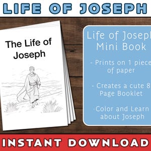 Life of Joseph Mini Coloring Book: Sunday School Activity (Digital Download)