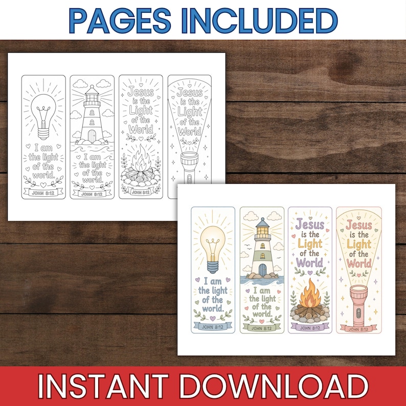Jesus is the Light of the World Craft Bookmark Children's Bible Class ...