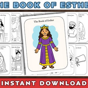 Queen Esther | Story of Esther | Book of Esther | Bible Coloring Sheets | Old Testament VBS | Christian Coloring Pages | Mordecai | Haman |