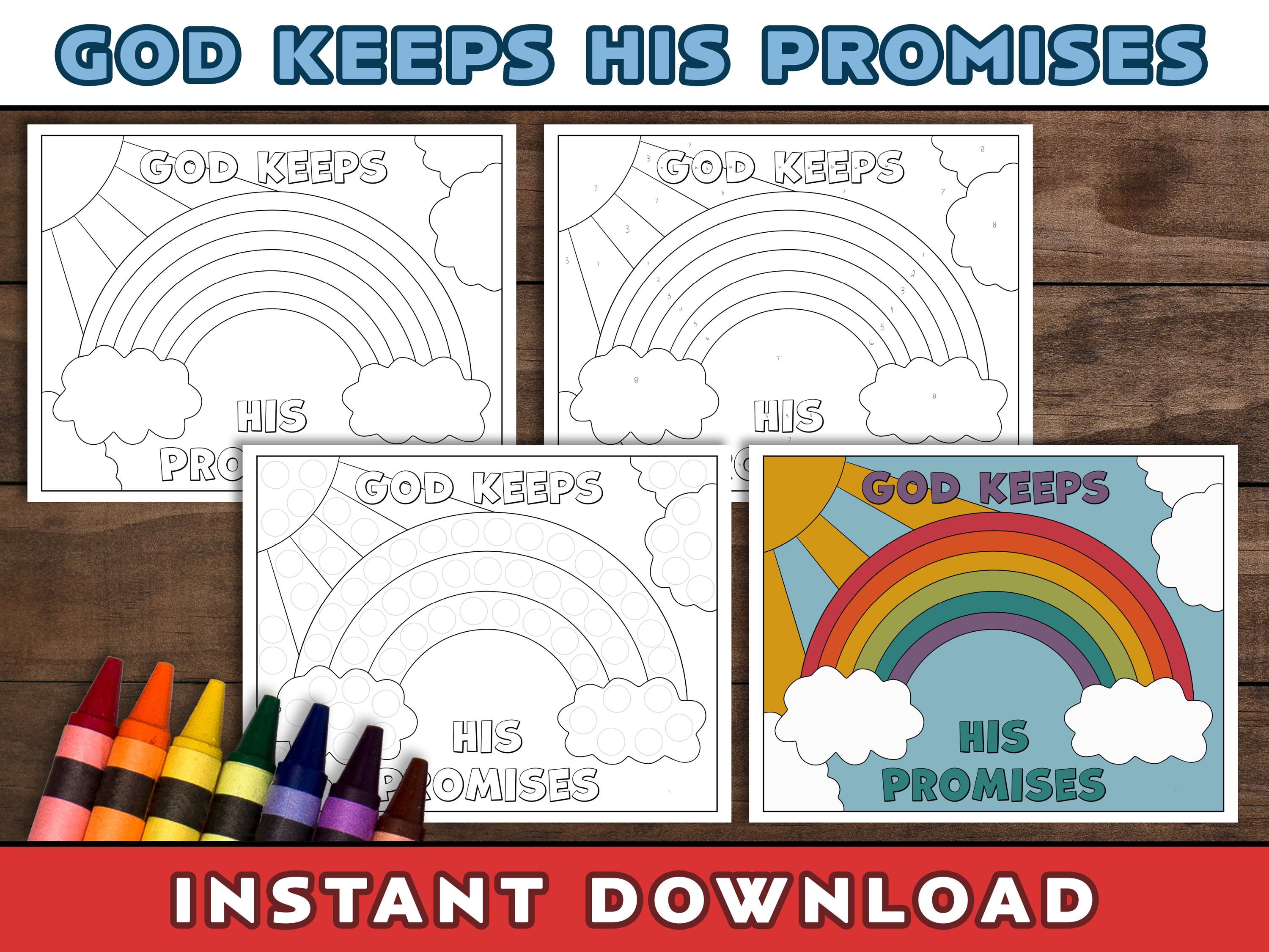 Noah's Ark Coloring Pages: Rainbow Bible Story Craft (Digital Download)