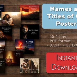 Names of God Posters: Bible Class Decor (Digital Download)