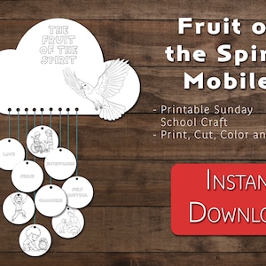 Fruit of the Spirit Coloring Mobile: Sunday School Craft (Digital Download)