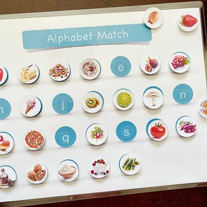 Alphabet ABC Learning Mat Lowercase and Uppercase Animal and Food Abcs ...