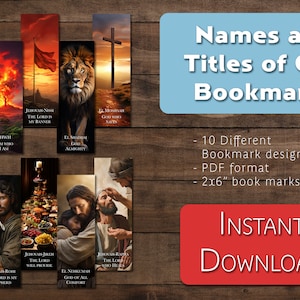 Names and Titles of God Bookmark | Bible Class and Sunday School Gift or Prize | Names of God | Bible Bookmarks | Instant Download