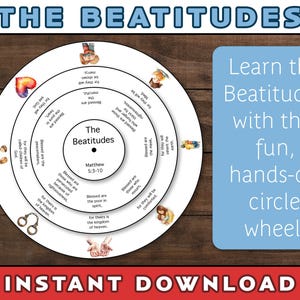 The Beatitudes | Sermon on the Mount | Bible Class Craft | Sunday School Craft | Teachings of Jesus | Matthew 5:3-10 | VBS Craft | Preschool