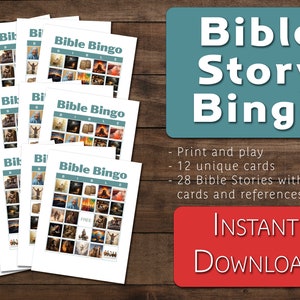 Bible Stories Bingo Game | Sunday School Bingo | Bible Class Bingo | Bible Bingo | Instant Download | New Testament and Old Testament