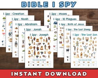Bible I Spy Pages a Seek and Find Bible Stories I Spy for Teens Seek and Find Puzzle Pages for Kids Religious I Spy Bible Stories