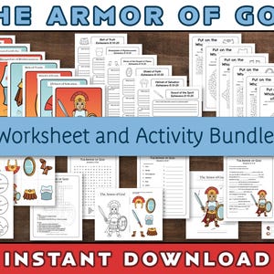 Armor of God Worksheet & Activity Bundle: Bible Study (Digital Download)