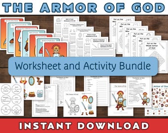 Armor of God Worksheet & Activity Bundle: Bible Study (Digital Download)